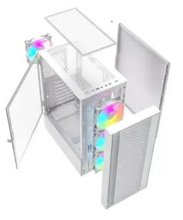 Gembird Компютър Case Midi Tower Fornax 4000 ARGB бял