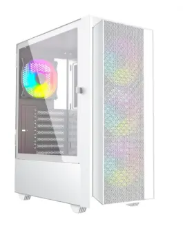 Gembird Компютър Case Midi Tower Fornax 4000 ARGB бял