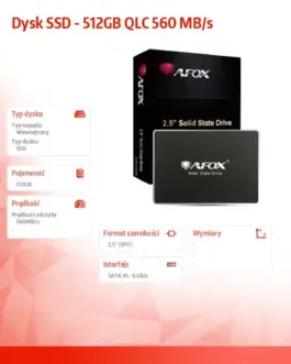 Alternative view of AFOX AFOX SSD 512GB QLC 560