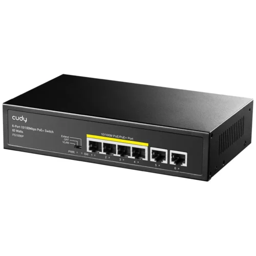 Alternative view of Cudy Switch FS1006P 6xFE (4xPoE+) 65W