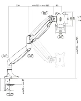 Alternative view of LogiLink Monitor mount 13-32 13-27 39,, max 9kg.