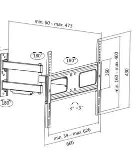 Alternative view of LogiLink TV wall mount, 37-70 tilt, swivel, 50kg max