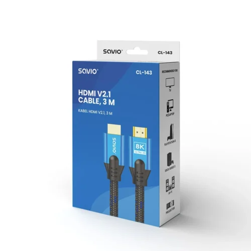 Savio кабел HDMI CL-143 v.2.1 3m