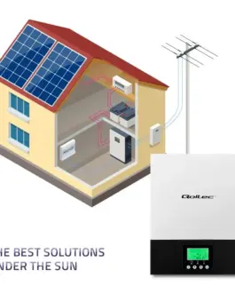 Alternative view of Qoltec Hybrid solar inverter Off Grid 2.4kW, 80A