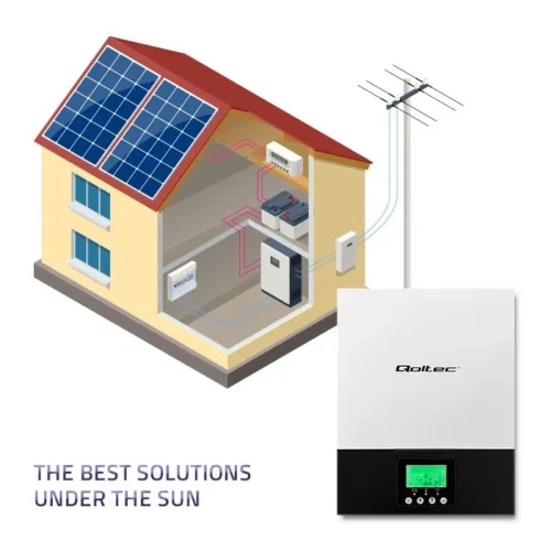 Alternative view of Qoltec Hybrid solar inverter Off Grid 2.4kW, 80A