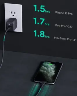 Alternative view of AUKEY зарядно PA-B2 Omnia GaN 1xUSB-C 61W Power Delivery 3.0 3A черен