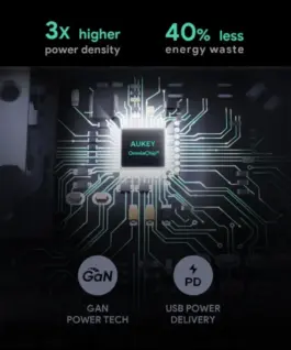 AUKEY зарядно PA-B2 Omnia GaN 1xUSB-C 61W Power Delivery 3.0 3A бял