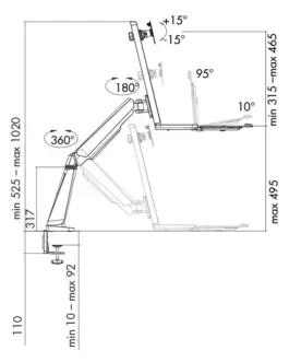 Alternative view of LogiLink Sit-stand работна станция монитор desk,13-32 39, 8kg