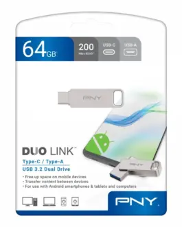 PNY Pendrive 64GB USB 3.2 Duo-Link P-FDI64GDULINKTYC-GE