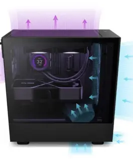 Alternative view of NZXT кутия за компютър H5 Flow with window черен