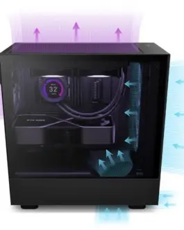 Alternative view of NZXT кутия за компютър H5 Flow with window черен