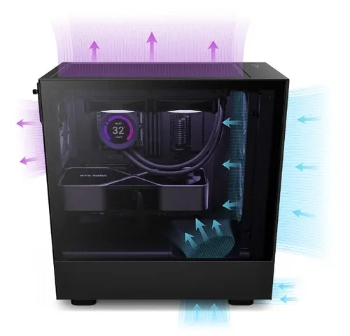 Alternative view of NZXT кутия за компютър H5 Flow with window черен