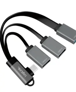 LogiLink USB3.2 Hub USB-C/M 90 to 3xUSB-A/F 0.15m