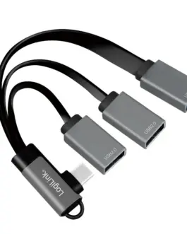 LogiLink USB3.2 Hub USB-C/M 90 to 3xUSB-A/F 0.15m