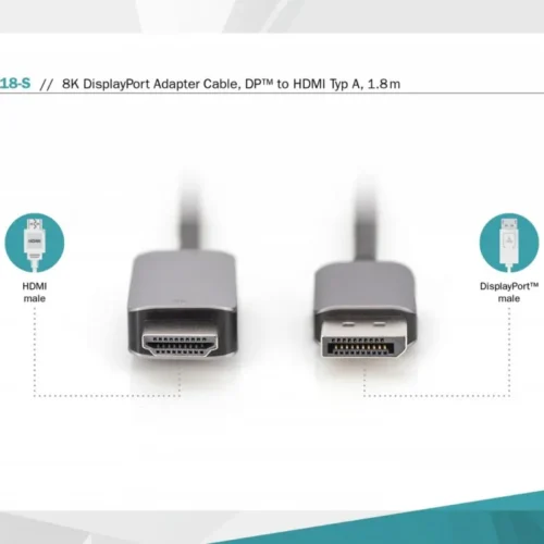 Digitus DP to HDMI адаптер кабел DB-340305-018-S