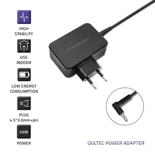 Qoltec Power адаптер for ultrabook HP 45W