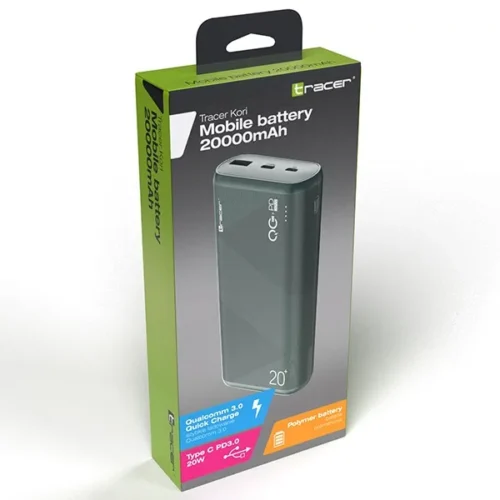 Tracer външна батерия Kori 20000mAh QC3.0-PD20W GR зелен