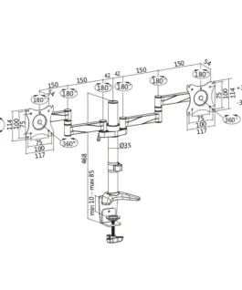 Alternative view of LogiLink Dual монитор mount 13-27, aluminum