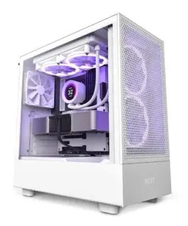 NZXT кутия за компютър H5 Flow with window бял