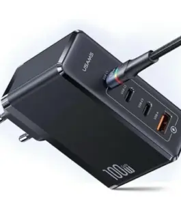 USAMS зарядно GaN 100W PD T50 3xUSB-C + USB Fast