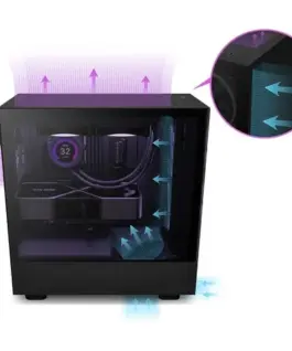 Alternative view of NZXT кутия за компютър H5 Elite with window черен