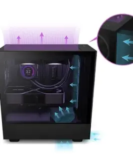 Alternative view of NZXT кутия за компютър H5 Elite with window черен