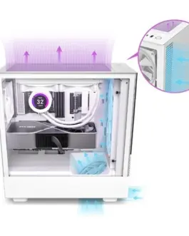 Alternative view of NZXT кутия за компютър H5 Elite with window бял