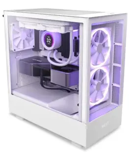 NZXT кутия за компютър H5 Elite with window бял