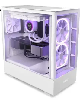 NZXT кутия за компютър H5 Elite with window бял
