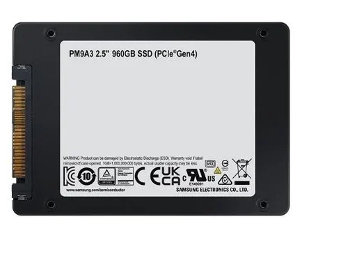 Alternative view of Samsung SSD PM9A3 U.2DCT 3840GB MZQL23T8HCLS-00W07 NVMe