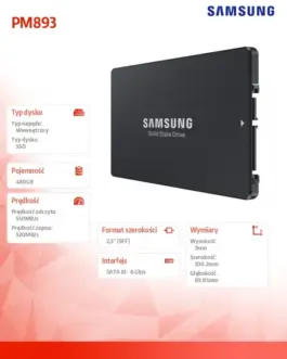 Alternative view of Samsung SSD DCT PM893 480GB MZ7L3480HCHQ-00W07