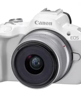 Canon Aparat bezlusterkowy EOS R50 biały + RF-S 18-45 IS STM 5812C013