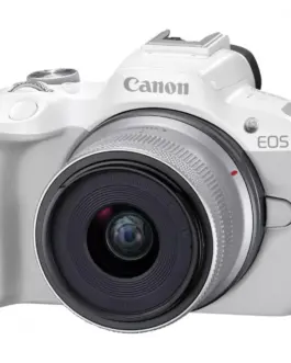 Canon Aparat bezlusterkowy EOS R50 biały + RF-S 18-45 IS STM 5812C013