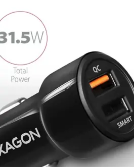 Alternative view of AXAGON AXAGON PWC-QC5 31W зарядно за кола 2x port USB-A