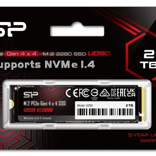 Alternative view of Silicon Power SSD drive UD90 2TB PCIe M.2 2280 NVMe Gen 4x4 5000/4800 MB/s