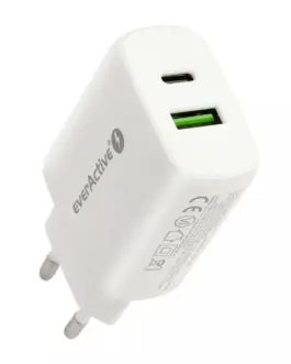 everActive зарядно USB/USB-C QC3.0 25W бял