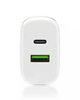 Alternative view of everActive зарядно USB/USB-C QC3.0 25W бял