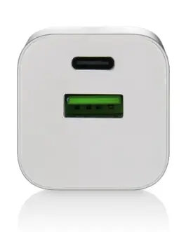 Alternative view of everActive зарядно USB/USB-C QC3.0 30W бял