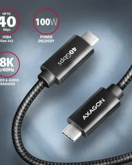 Alternative view of AXAGON AXAGON BUCM432-CM10AB c able USB-C-USB-C, USB4.
