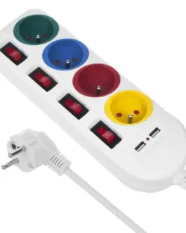 Maclean Power strip 4 sockets 2xUSB Maclean MCE229W