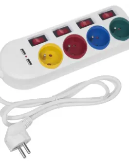 Alternative view of Maclean Power strip 4 sockets 2xUSB Maclean MCE229W