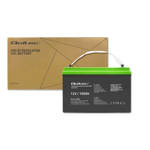 Alternative view of Qoltec Gel battery 12V, 100Ah
