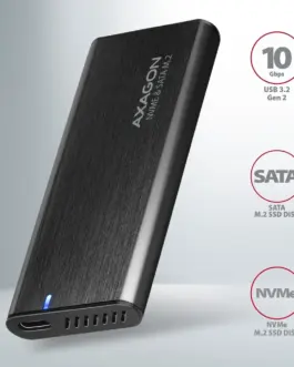 Alternative view of AXAGON AXAGON EEM2-SB2 USB-C Gen 2 M.2 NVMe/SATA SSD