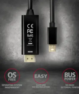 AXAGON AXAGON RVDM-HI14C2 cabl e 1.8m MiniDP to HDMI 4