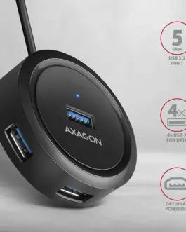 Alternative view of AXAGON AXAGON HUE-P1AL Hub 4-p ort USB 3.2 Gen 1 ROUND