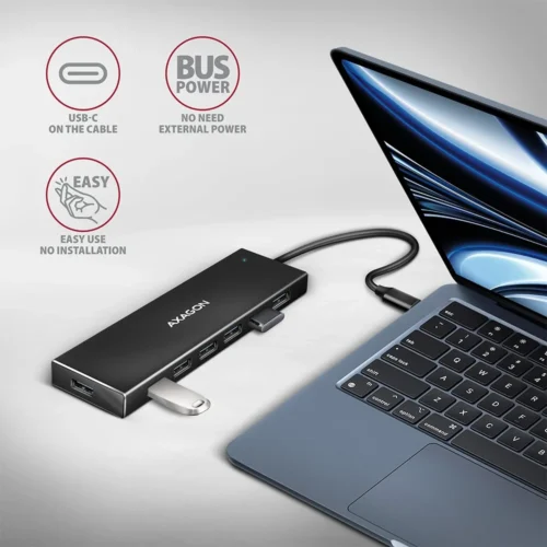 AXAGON AXAGON HUE-F7C Hub 7-port USB-C 3.2 Gen 1 ALU
