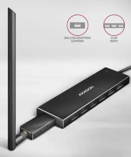 AXAGON AXAGON HUE-F7C Hub 7-port USB-C 3.2 Gen 1 ALU