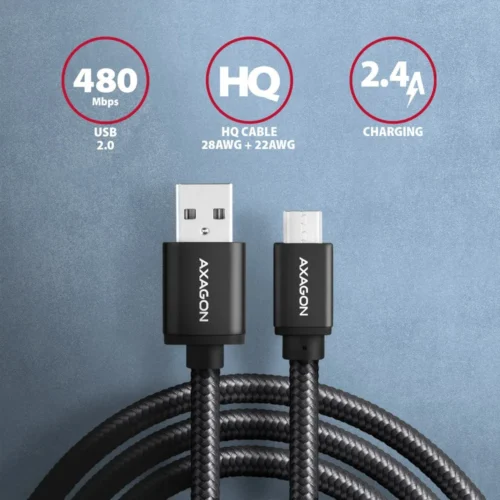 Alternative view of AXAGON AXAGON BUMM-AM10AB cabl e MicroUSB USB-A, 1