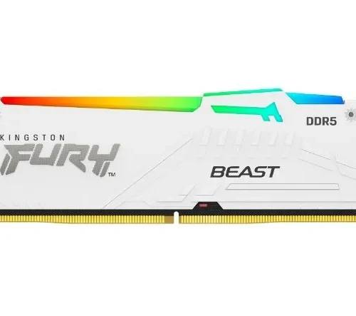 Kingston памет DDR5 Fury Beast RGB 64GB(2*32GB)/5600Mhz CL40 бял