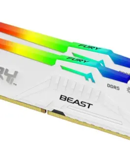 Kingston памет DDR5 Fury Beast RGB 32GB(1*32GB)/5600 CL40 бял